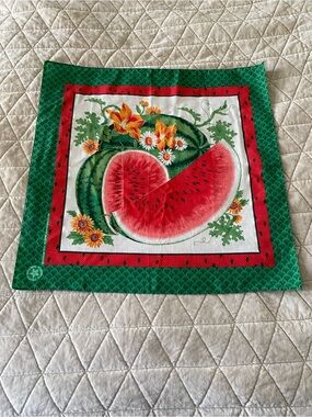 Vintage watermelon summer bandana watermelon-themed MADE IN USA. RN 16463